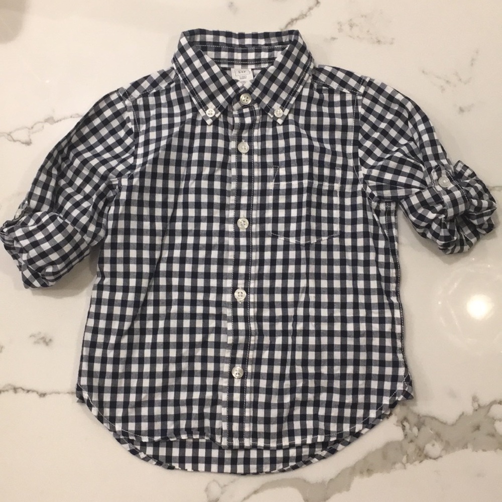 Toddler Boy GAP KIDS Gingham Button Down Shirt